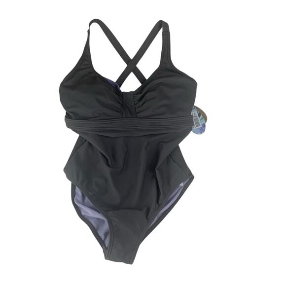 Prana women's small 34D gray new Aelyn One-Piece Swimsuit underwire athletic - Picture 1 of 13